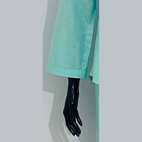SoieRose Women's Victorian Pajama Set – Soft Teal – 100% Cotton - SR1053