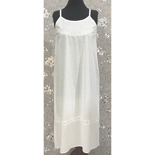 SoieRose 100% Pure Cotton White Nightgown with Delicate Lace Detailing - SR-1152