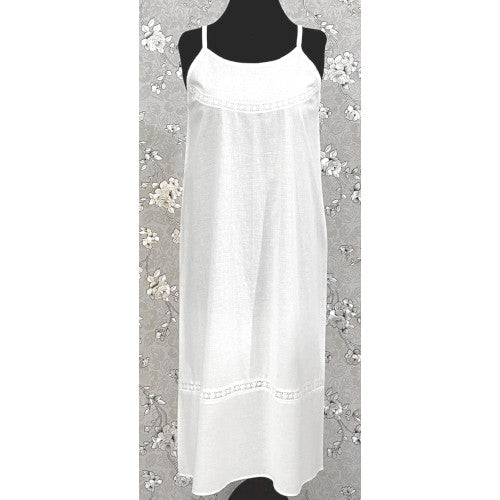 SoieRose 100% Pure Cotton White Nightgown with Delicate Lace Detailing - SR-1152