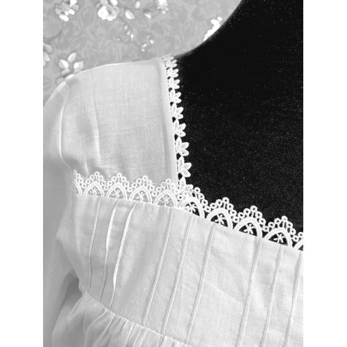 SoieRose 1102 Lace Victorian Nightgown Timeless Vintage Sleepwear - White