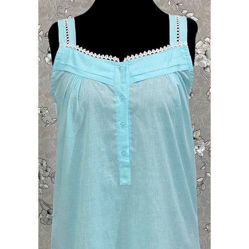 SoieRose Sleek 100% Cotton Victorian Nightgown – Celeste - SR1119