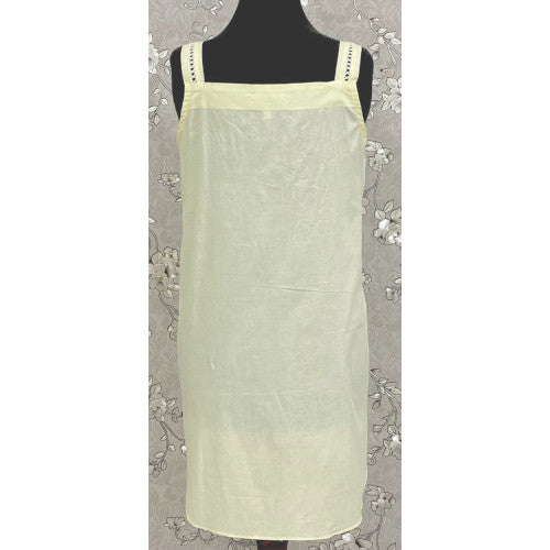 SoieRose Sleek 100% Cotton Victorian Nightgown – Light Yellow - SR1121