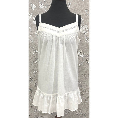 SoieRose Ruffled Hem V-Nick Victorian 100% Cotton Nightgown – SR-1158