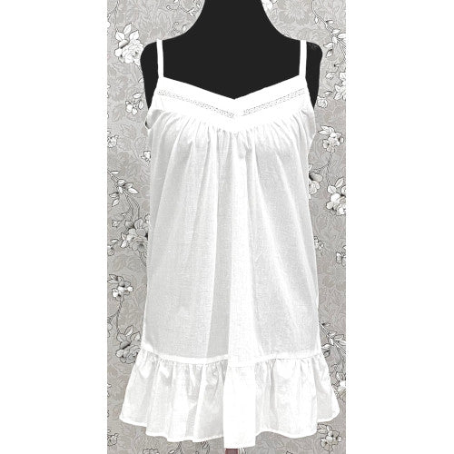 SoieRose Ruffled Hem V-Nick Victorian 100% Cotton Nightgown – SR-1158