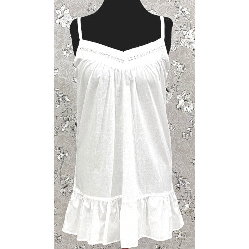 SoieRose Ruffled Hem V-Nick Victorian 100% Cotton Nightgown – SR-1158