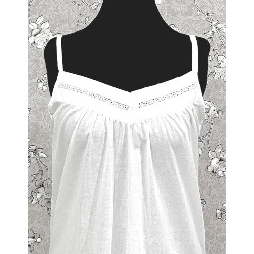 SoieRose Ruffled Hem V-Nick Victorian 100% Cotton Nightgown – SR-1158
