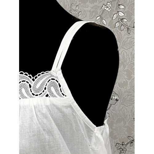 SoieRose Victorian 100% Cotton White Nightgown – Lace Trim - SR1159