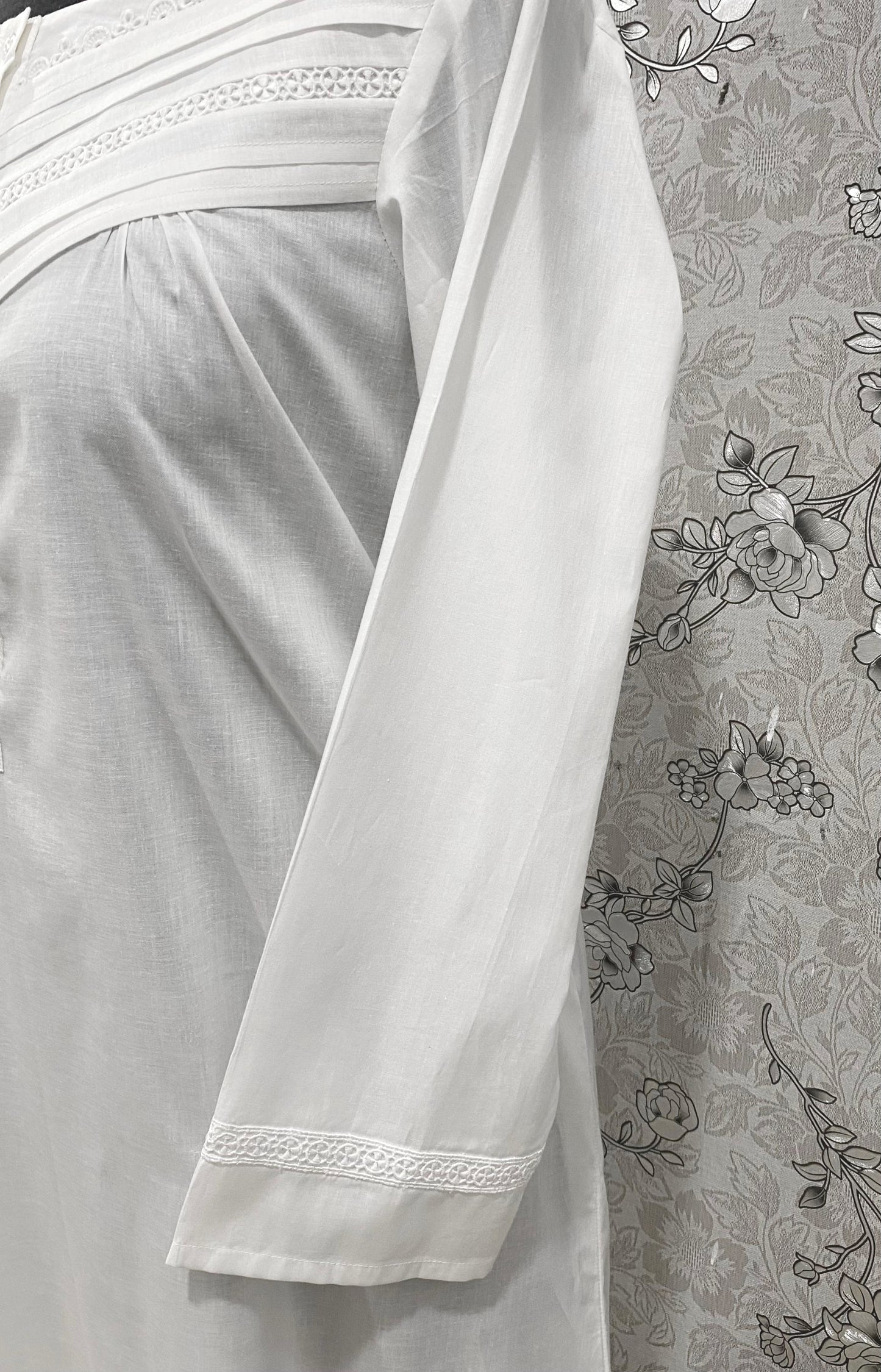 SoieRose Victorian Cotton Nightgown – SR-1191 – Long Sleeve Sleepwear with Pintuck and Lace Detailing