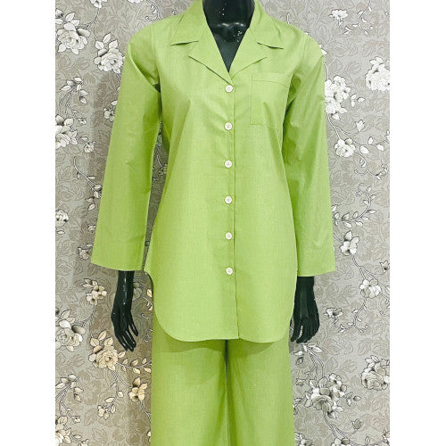 SoieRose Women’s Pajama Set - Calm Green, 100% Cotton - SR-1064