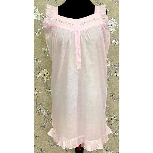 SoieRose Women's Pink Victorian Nightgown – 100% Cotton - SR1113