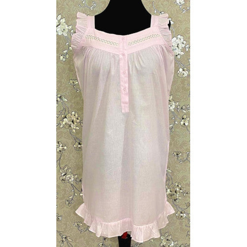 SoieRose Women's Pink Victorian Nightgown – 100% Cotton - SR1113