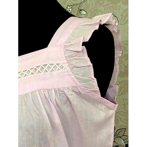 SoieRose Women's Pink Victorian Nightgown – 100% Cotton - SR1113
