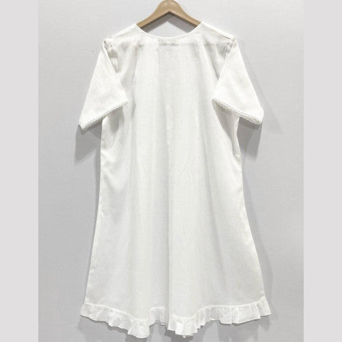 SoieRose 100% Cotton Victorian Shortsleeves Nightgown - SR-1007