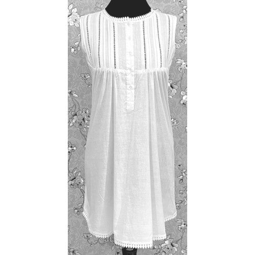 Victorian-Inspired 100% Cotton Nightgown by SoieRose - SR-1127 - White