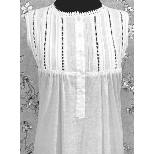 Victorian-Inspired 100% Cotton Nightgown by SoieRose - SR-1127 - White