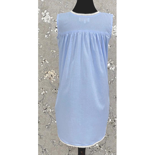 Victorian-Inspired 100% Cotton Nightgown by SoieRose - SR-1129 - Periwinkle