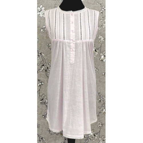 Victorian-Inspired 100% Cotton Nightgown by SoieRose - SR-1130 - Pale Pink