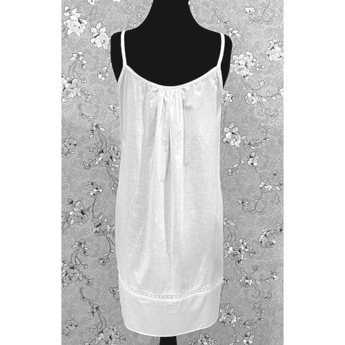 Victorian 100% Cotton Nightgown with Lace Trim | Sleeveless Strap Dress | SoieRose SR1169