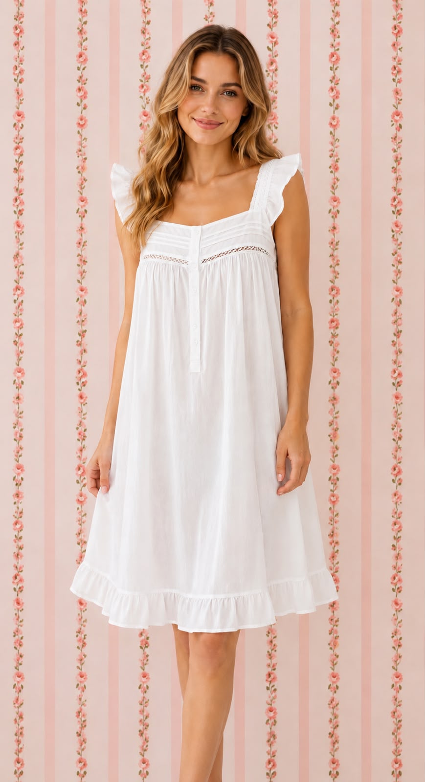 SoieRose 100% Cotton Victorian Nightgown-SR-1002