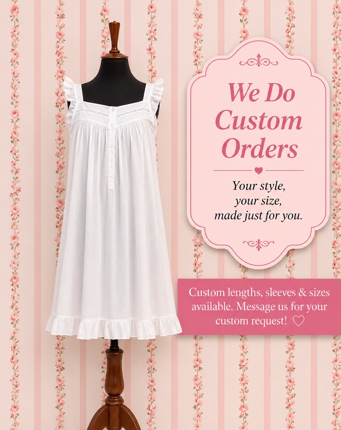 SoieRose 100% Cotton Victorian Nightgown-SR-1002