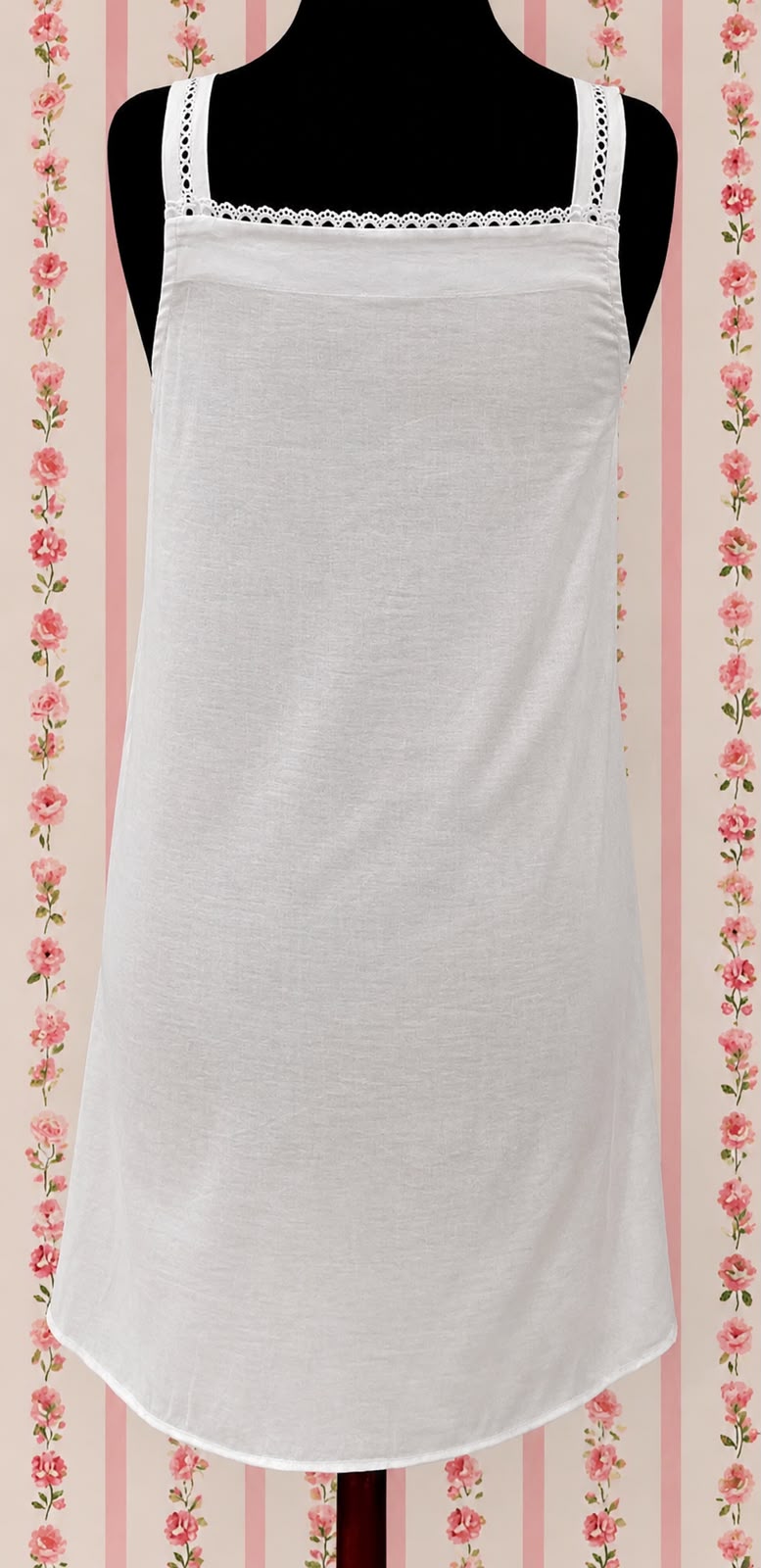 SoieRose White 100% Cotton Victorian Nightgown-SR-1003