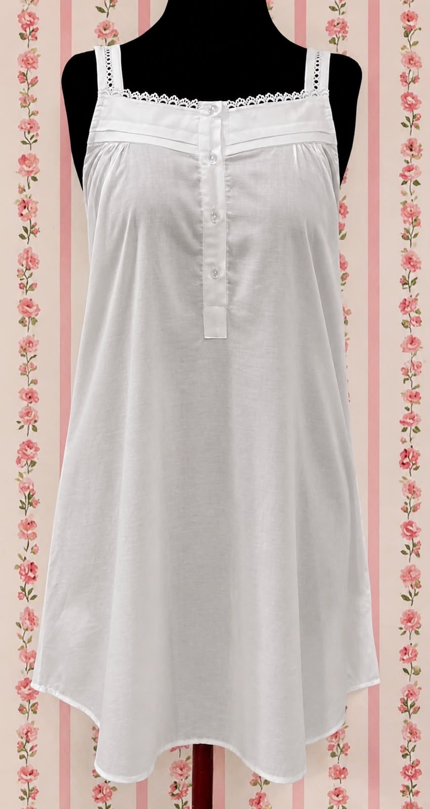 SoieRose White 100% Cotton Victorian Nightgown-SR-1003