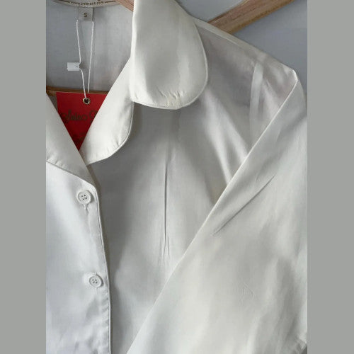 SoieRose 100% Cotton Pajama Set – Classic White Nightwear for Women - SR1046