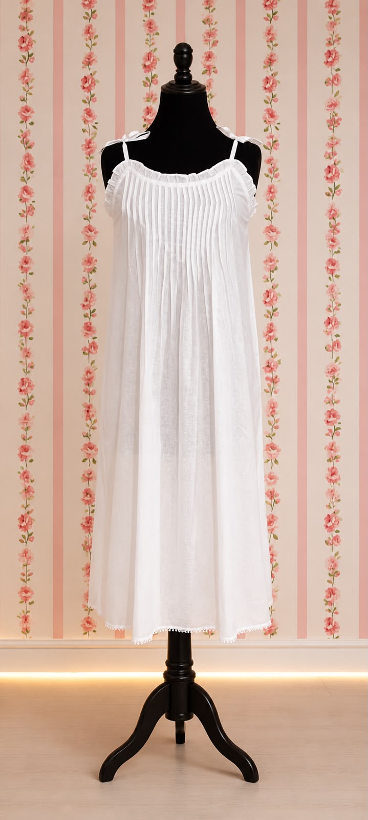 SoieRose Victorian Sleeveless Cotton Nightgown - SR-1085