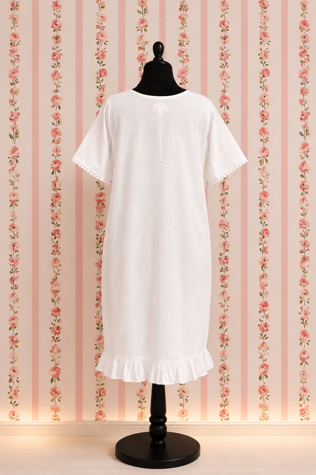SoieRose 1102 Lace Victorian Nightgown Timeless Vintage Sleepwear - White