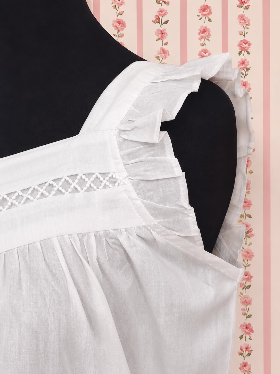 SoieRose Women's White Victorian Nightgown – 100% Cotton - SR1112