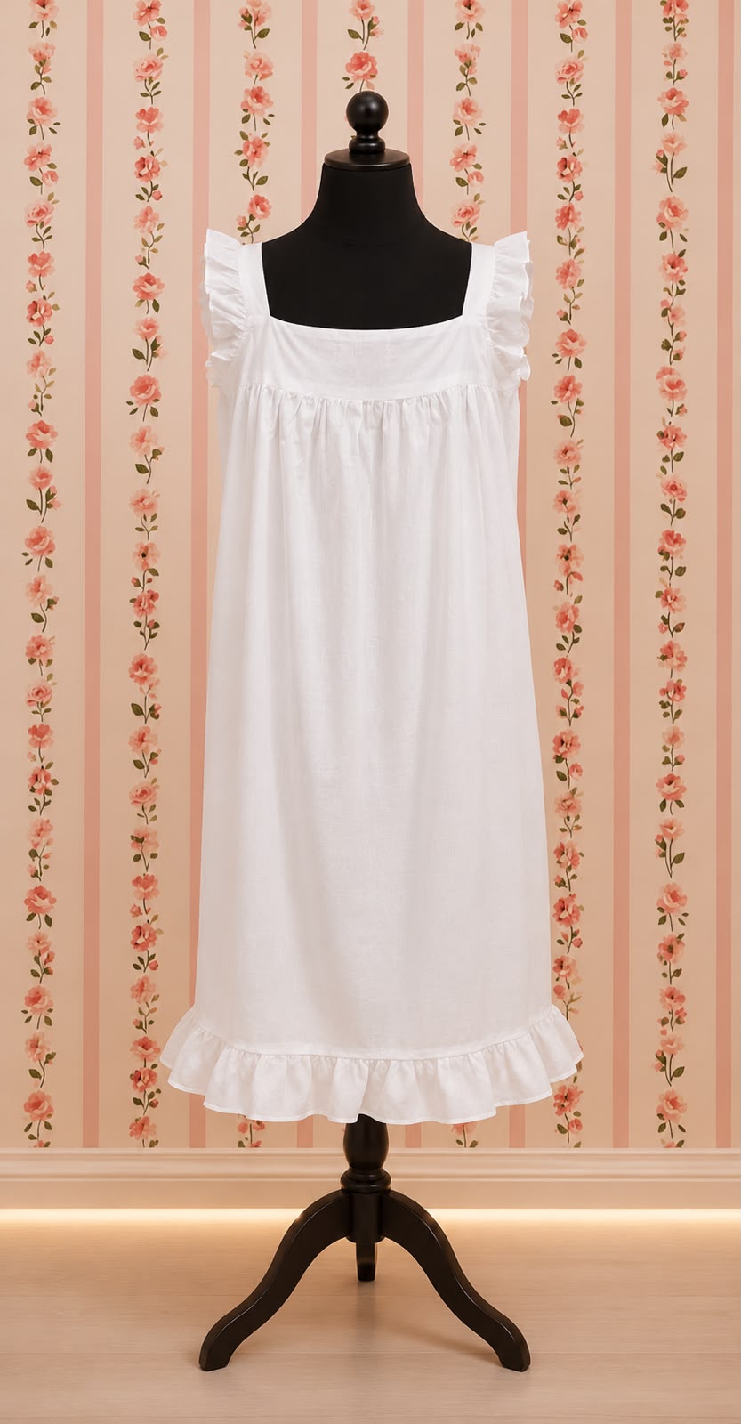 SoieRose Women's White Victorian Nightgown – 100% Cotton - SR1112