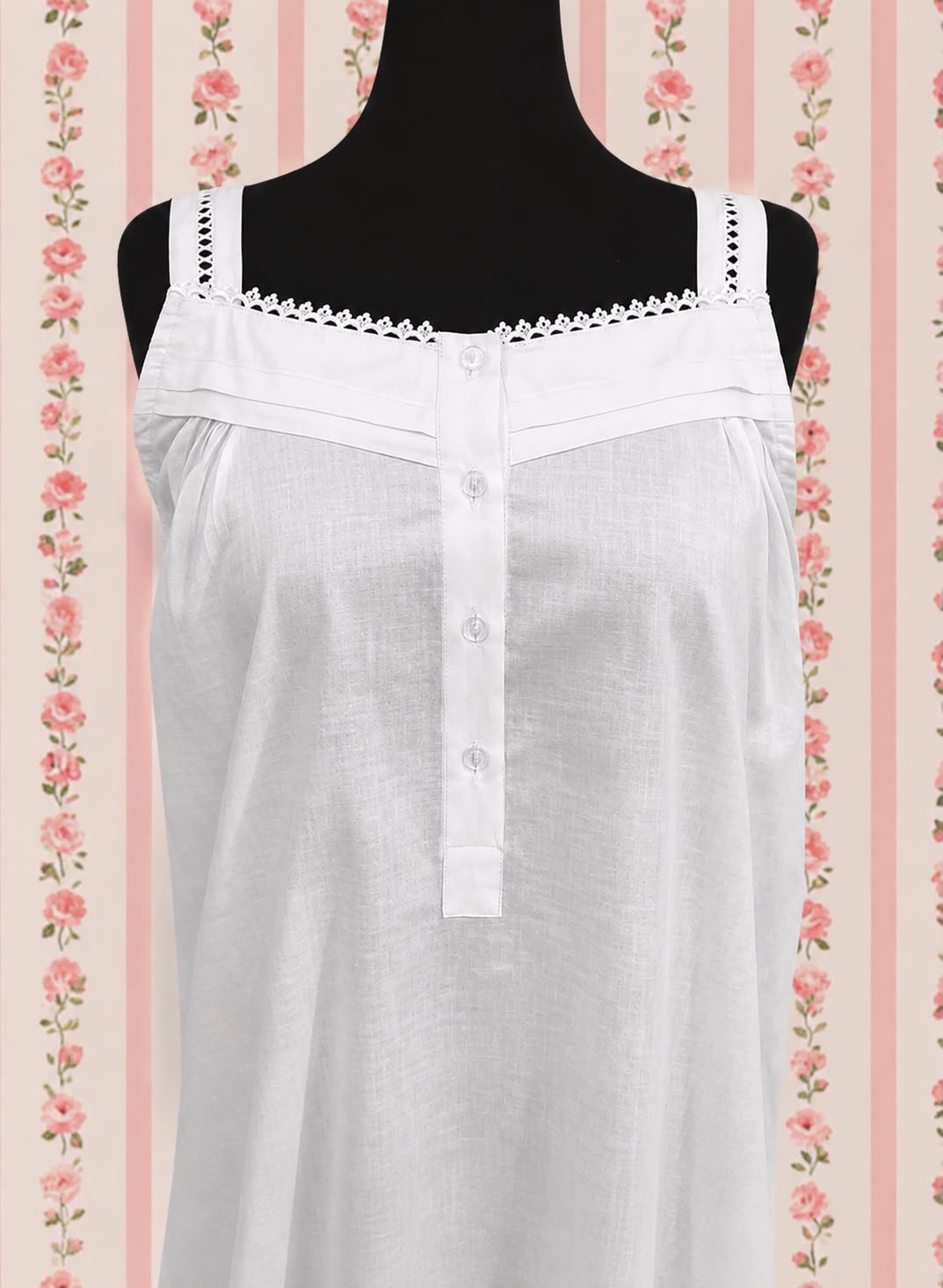 SoieRose Sleek 100% Cotton Victorian Nightgown – SR1117