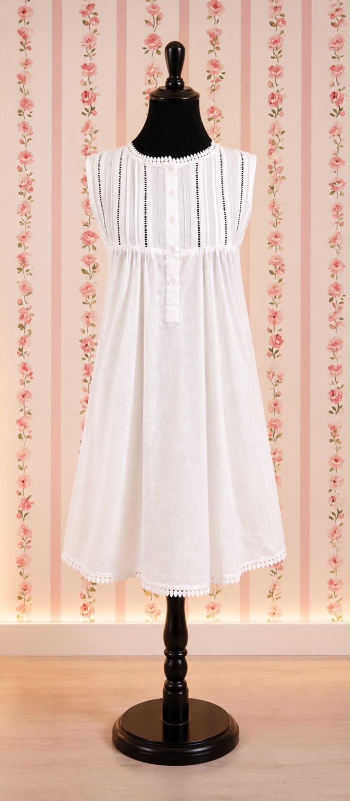 Victorian-Inspired 100% Cotton Nightgown by SoieRose - SR-1127 - White