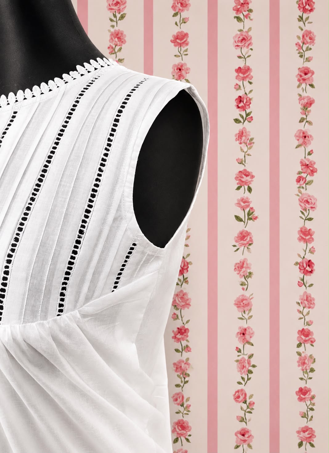 Victorian-Inspired 100% Cotton Nightgown by SoieRose - SR-1127 - White