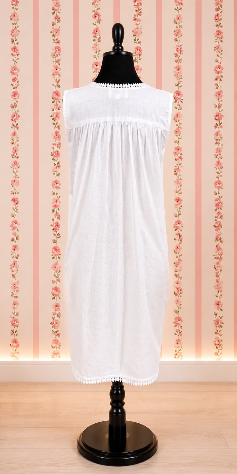 Victorian-Inspired 100% Cotton Nightgown by SoieRose - SR-1127 - White