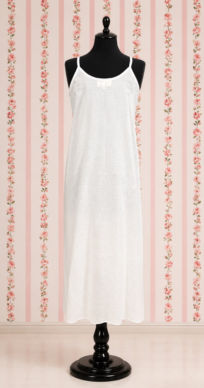 SoieRose 100% Pure Cotton White Nightgown with Delicate Lace Detailing - SR-1152