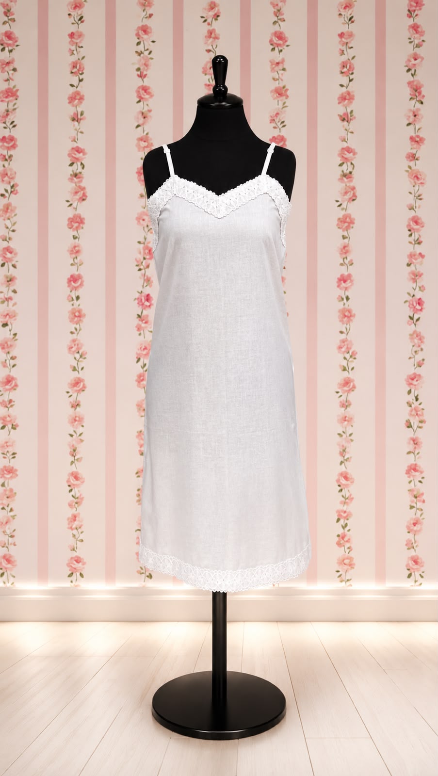 SoieRose Victorian 100% Cotton Nightgown with Embroidered Lace Trim - SR1153