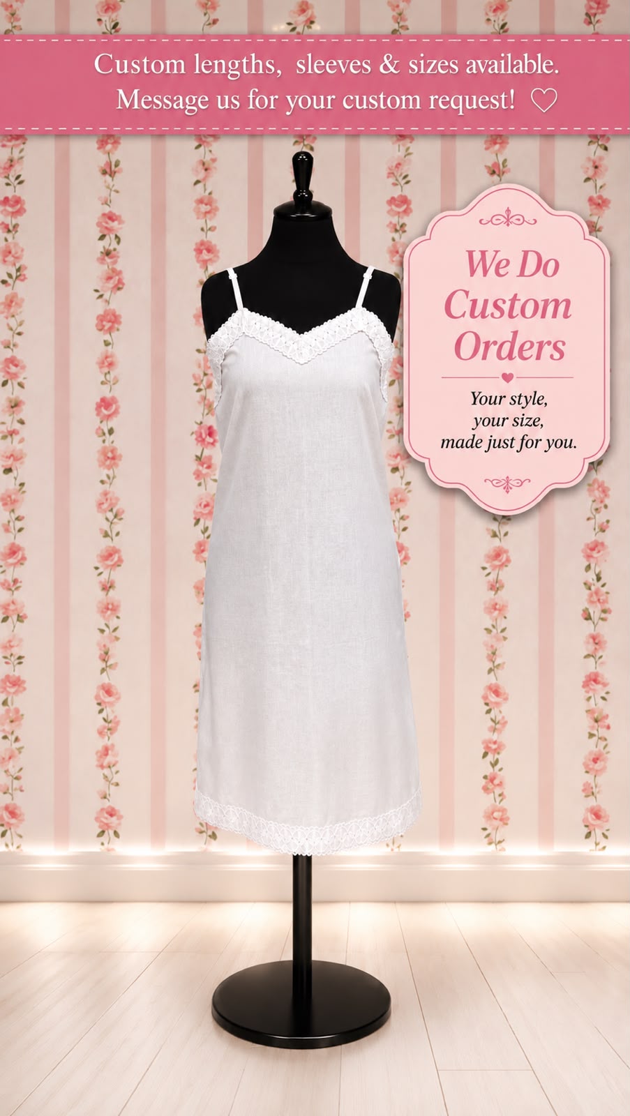 SoieRose Victorian 100% Cotton Nightgown with Embroidered Lace Trim - SR1153