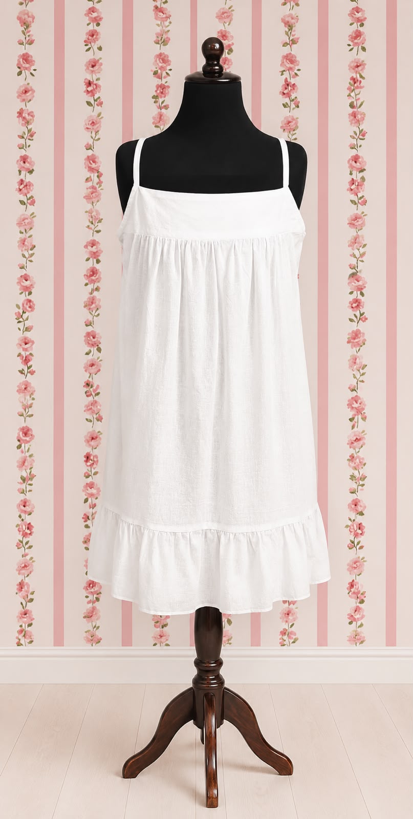 SoieRose Ruffled Hem V-Nick Victorian 100% Cotton Nightgown – SR-1158