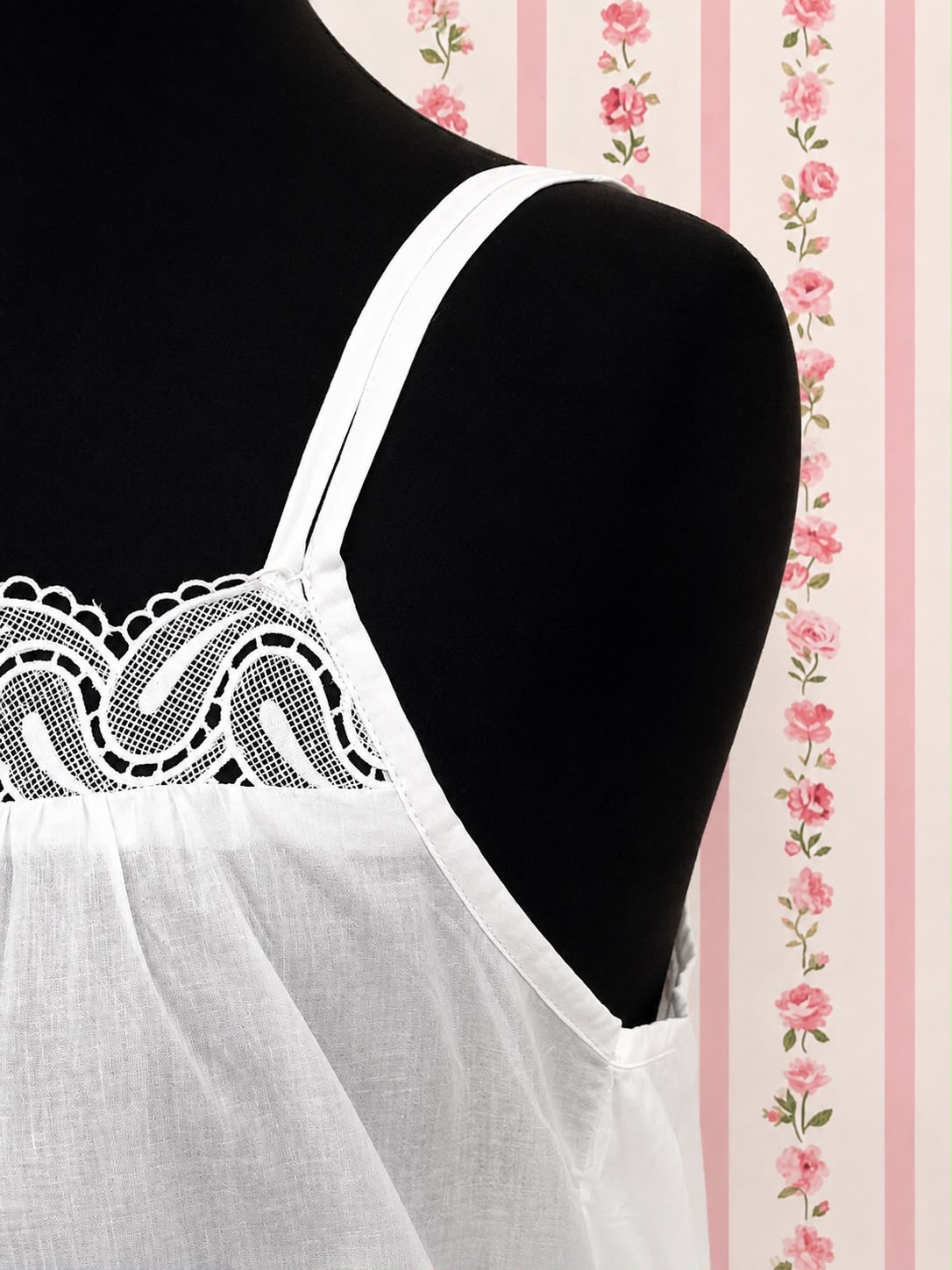 SoieRose Victorian 100% Cotton White Nightgown – Lace Trim - SR1159