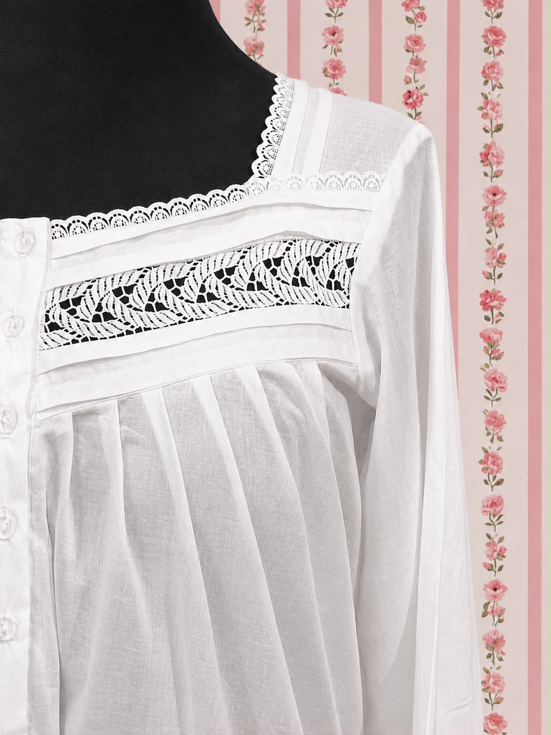 SoieRose Victorian Long Sleeve 100% Cotton Nightgown – SR1165