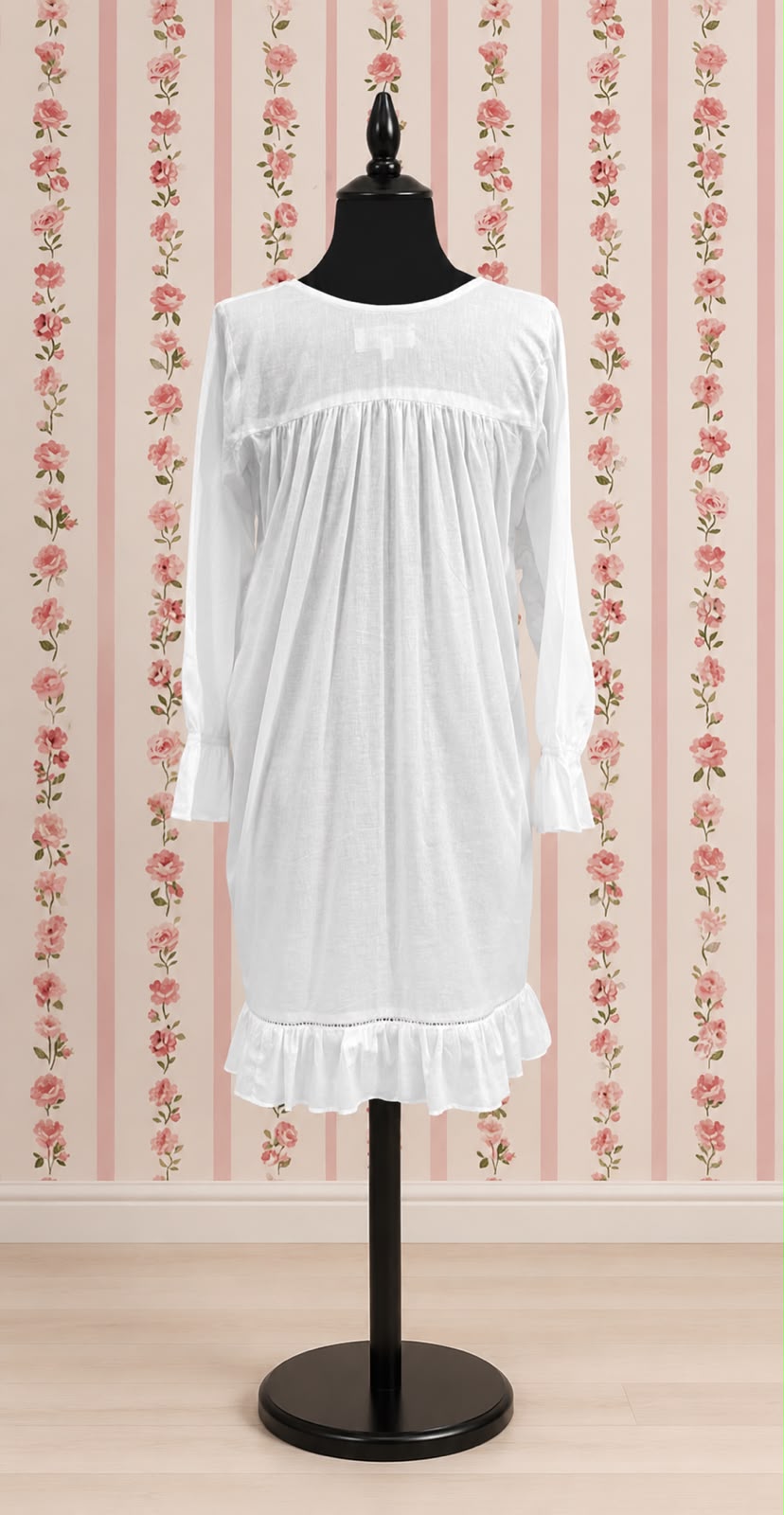 SoieRose Victorian Long Sleeve 100% Cotton Nightgown – SR1165