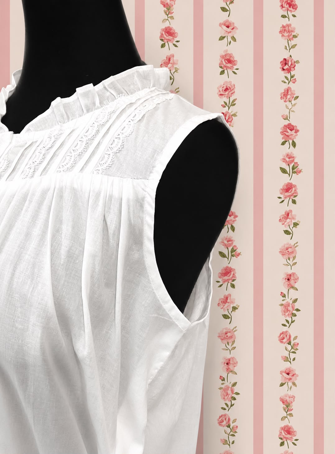 Victorian 100% Cotton Sleeveless Nightgown by SoieRose SR1166