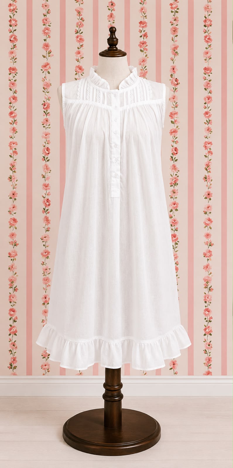 Victorian 100% Cotton Sleeveless Nightgown by SoieRose SR1166
