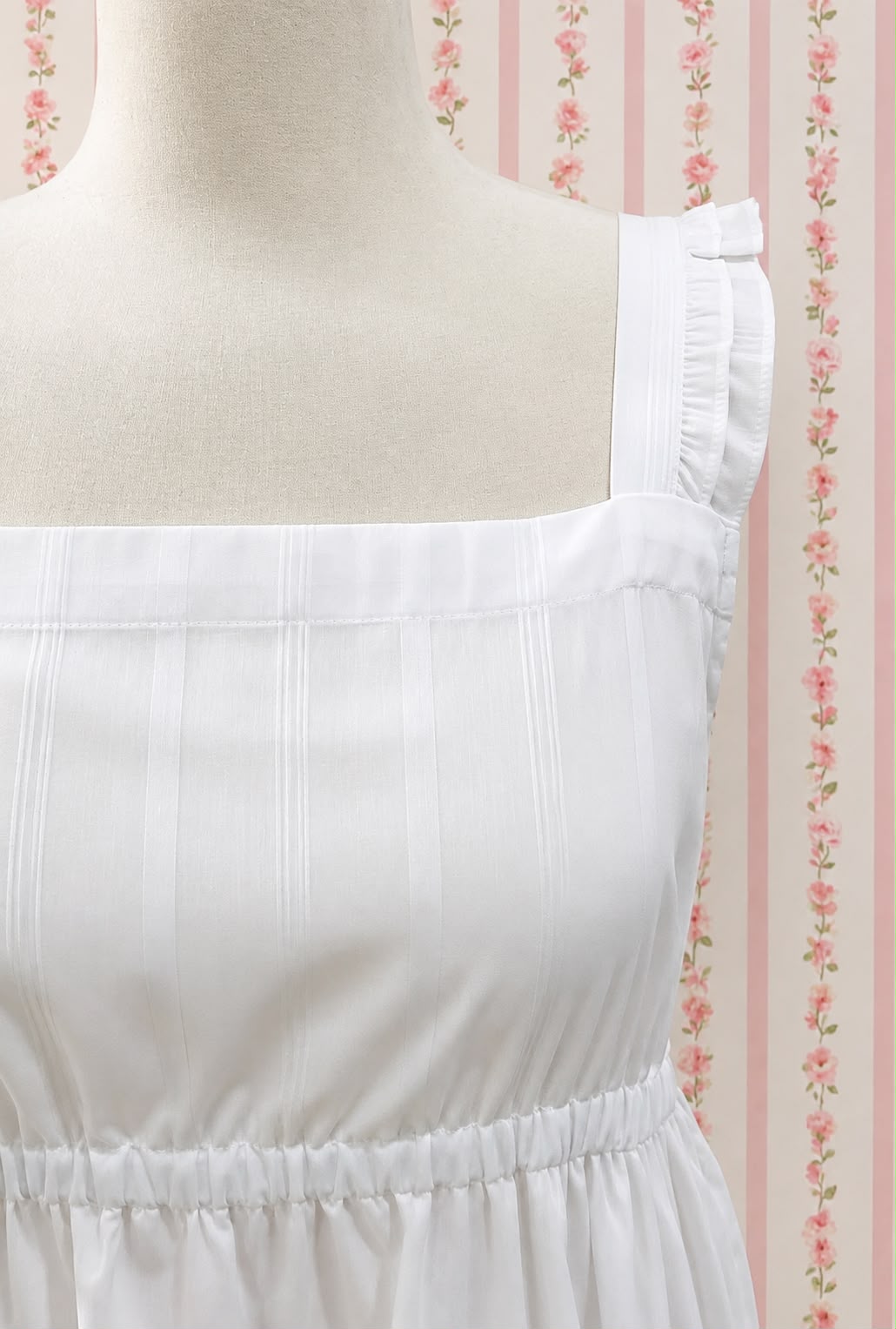 SoieRose White 100% Cotton Prairie Tiered Maxi Dress - SR-1313