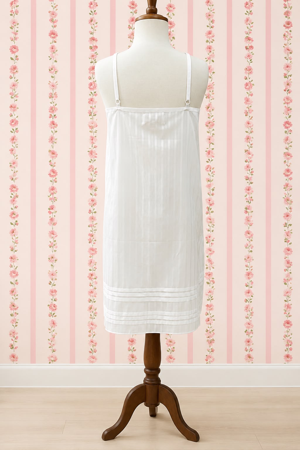 SoieRose 100% Cotton Women's Sleeveless Pintuck Victorian Nightgown - SR1295