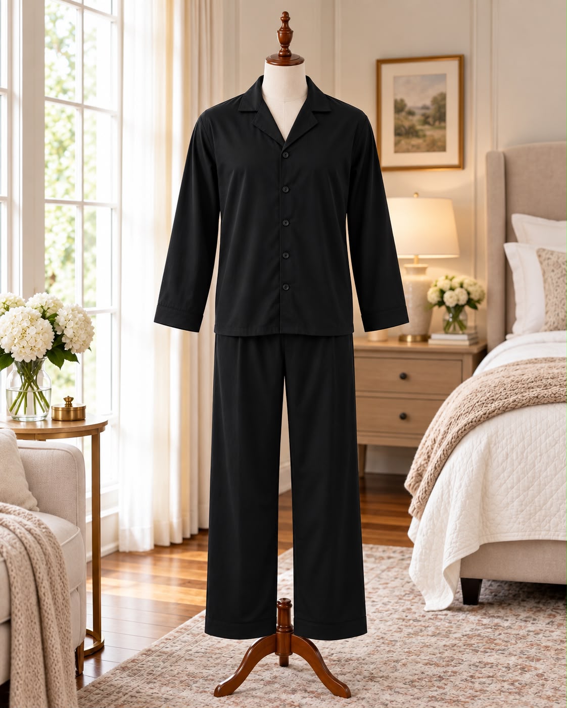 SoieRose Harrison Men’s 100% Cotton Pajama Set – Classic Men’s Loungewear