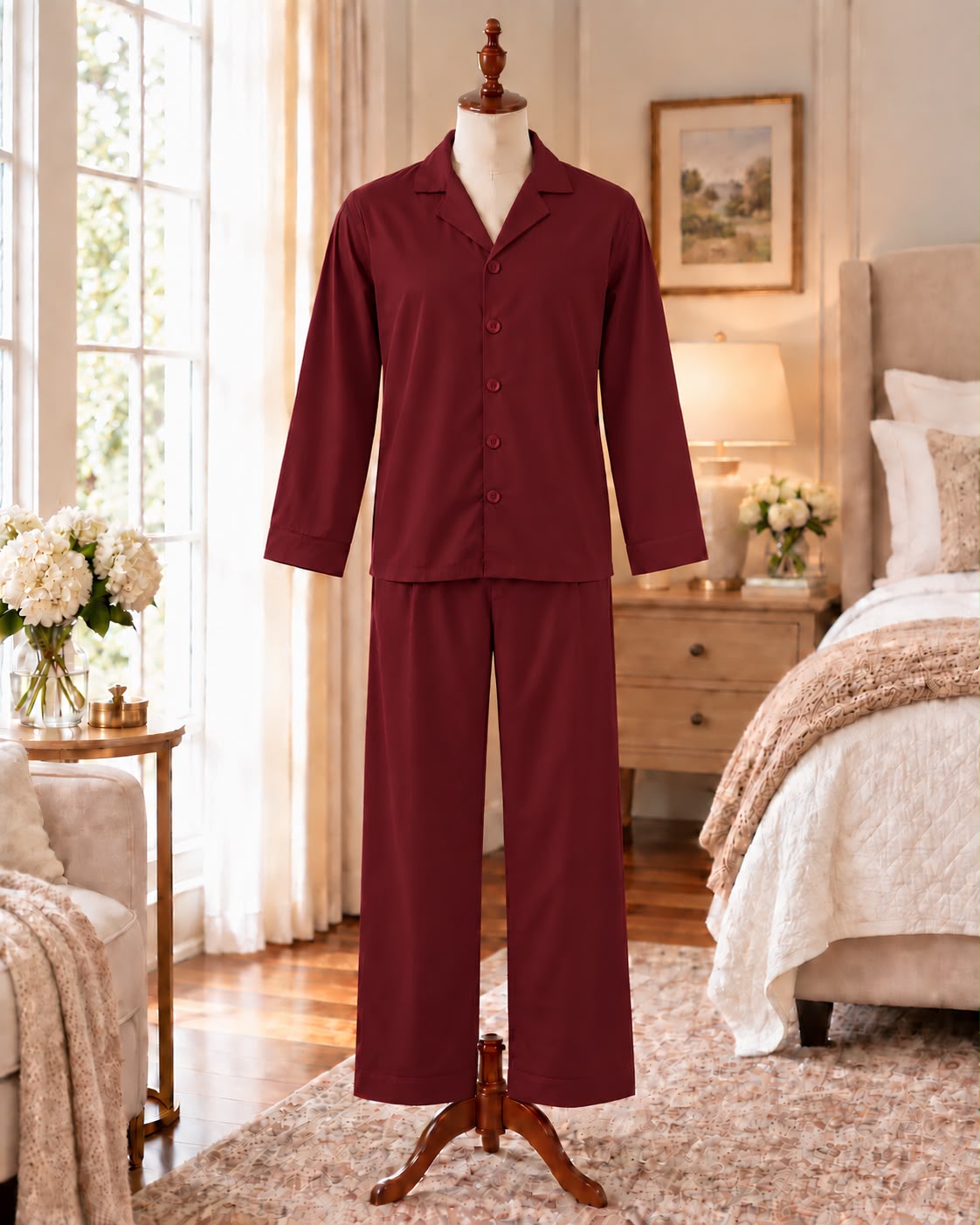 SoieRose Harrison Men’s 100% Cotton Pajama Set – Classic Men’s Loungewear