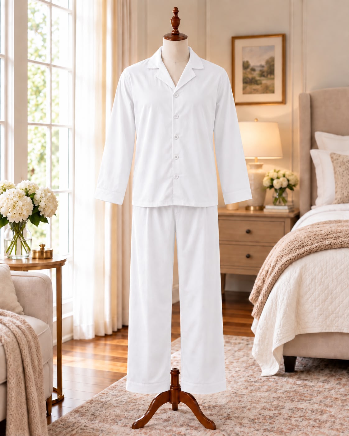 SoieRose Harrison Men’s 100% Cotton Pajama Set – Classic Men’s Loungewear