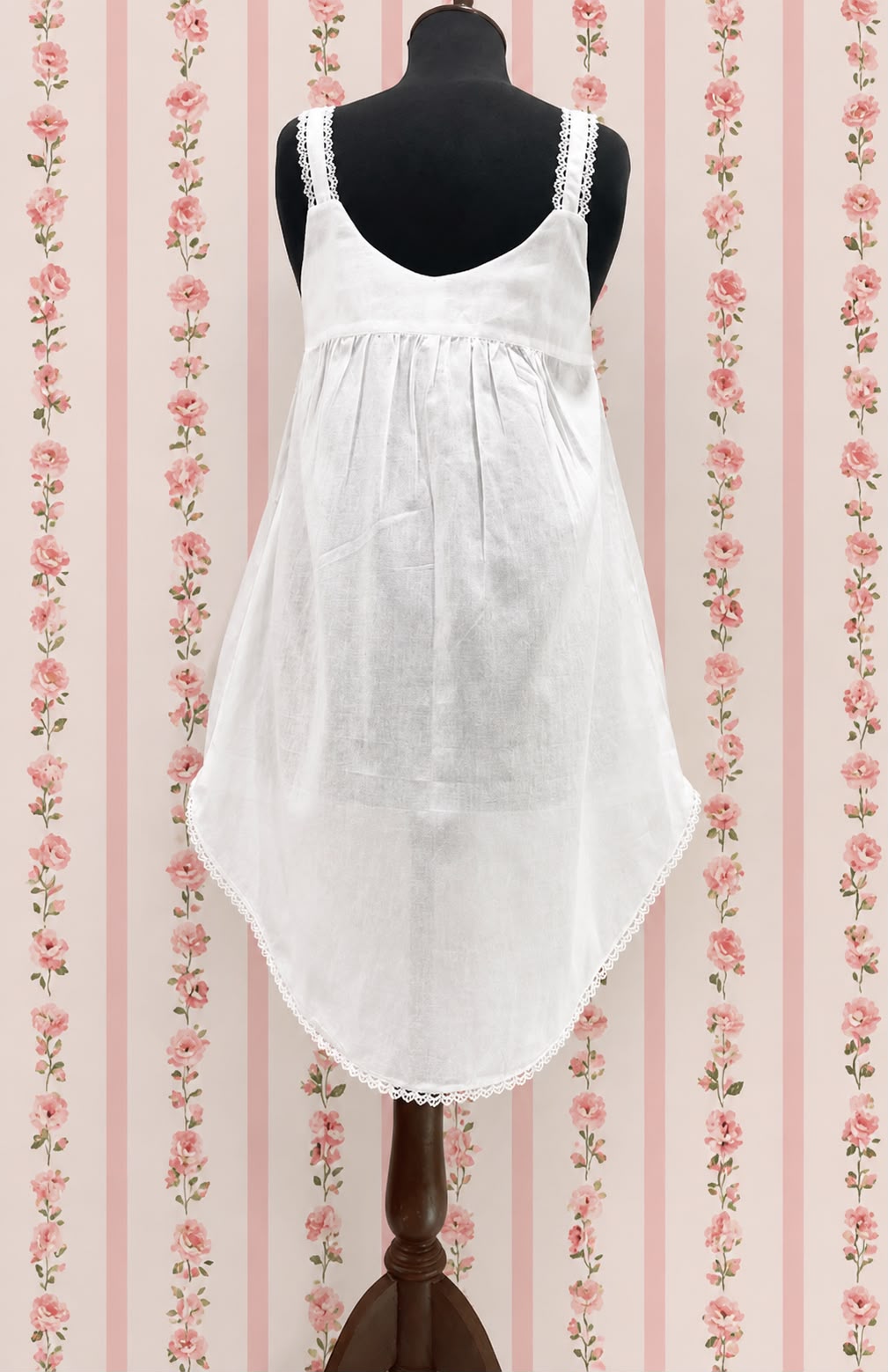 SoieRose White 100% Cotton Victorian Nightgown - SR1001